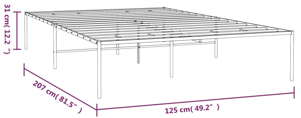 Πλαίσιο Κρεβατιού Μαύρο 120 x 200 εκ. Μεταλλικό - Μαύρο