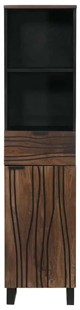vidaXL Ντουλάπι Μπάνιου Ριγέ Καφέ 38 x 33 x 160 εκ. Μασίφ ξύλο μάνγκο