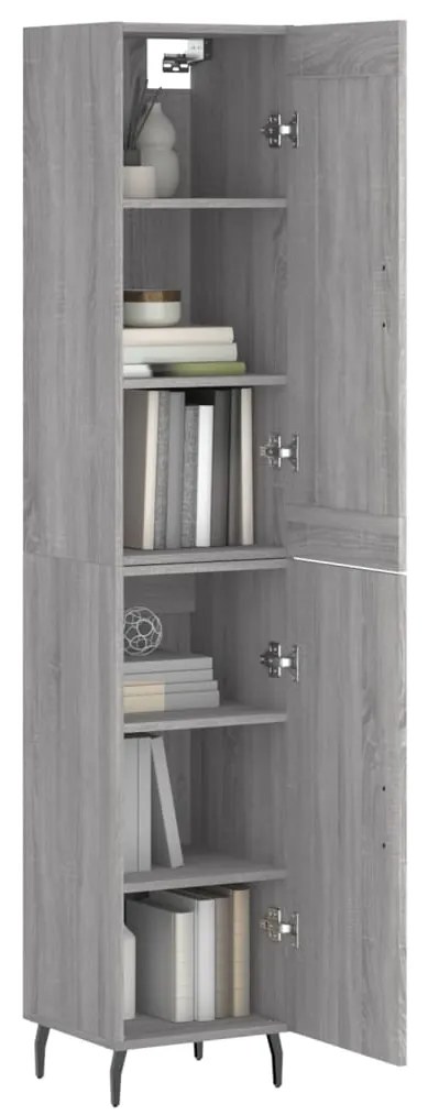 vidaXL Μπουφές Sonoma Γκρι 34,5 x 34 x 180 εκ. από Επεξεργασμένο Ξύλο