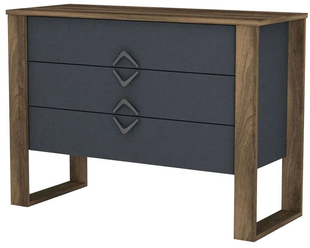 Μπουφές Bumerang 804TRH3517 110x44,8x76cm Walnut-Anthracite Μοριοσανίδα, Μελαμίνη