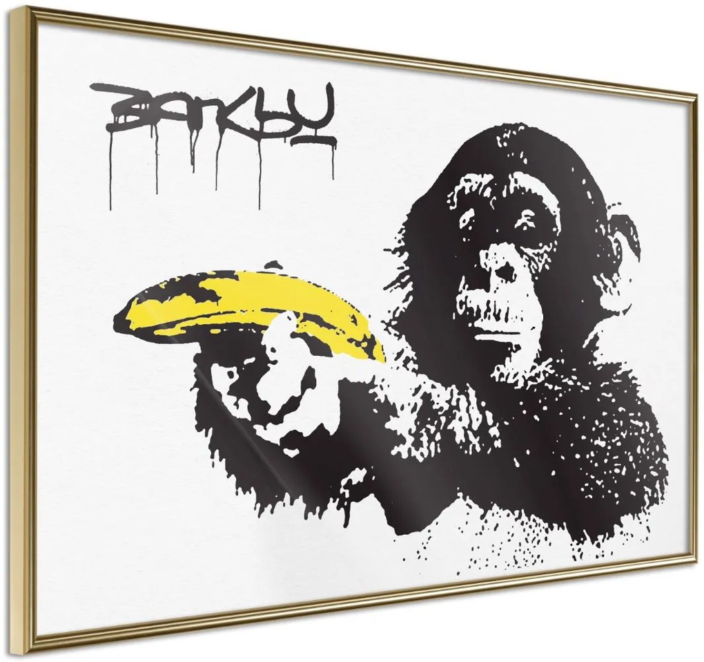 Αφίσα - Banksy: Banana Gun I - 60x40 - Χρυσό - Χωρίς πασπαρτού