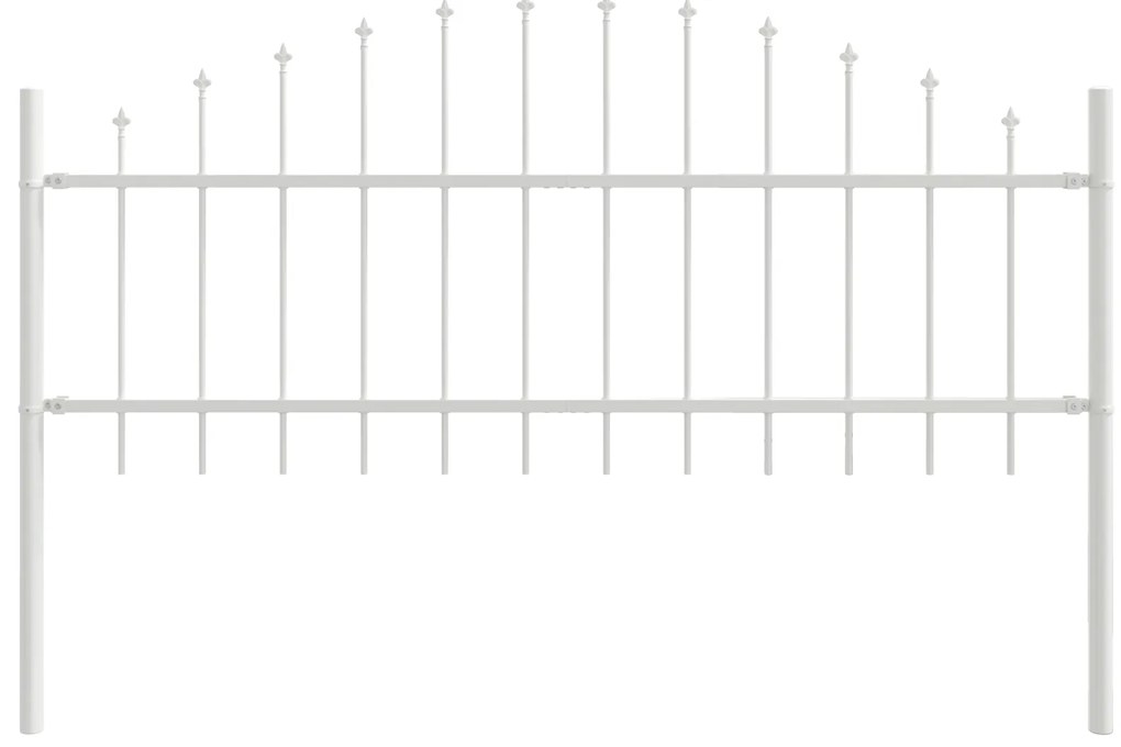 vidaXL Περίφραξη Κήπου με Καμπύλη Κορυφή Λευκή 6,8x0,75 μ Χάλυβας