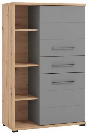 ΒΙΤΡΙΝΑ LISABON POP ARTISAN OAK-ΓΚΡΙ ΓΡΑΦΙΤΗΣ-ΓΚΡΙ MAT 89.5*40*141.5 11011465