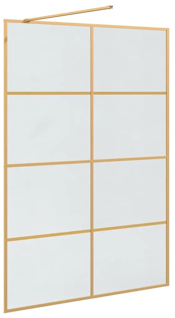 vidaXL Τοίχος Ντους Walk-in Χρυσό 140 x 195 cm σκληρυμένο γυαλί