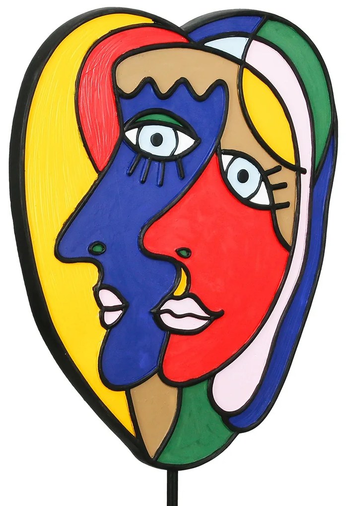 Sculpture Face Motif Συνθετική Ρητίνη Πολύχρωμη 2 Ποικιλία 20X7X35Cm 20X7X35Cm