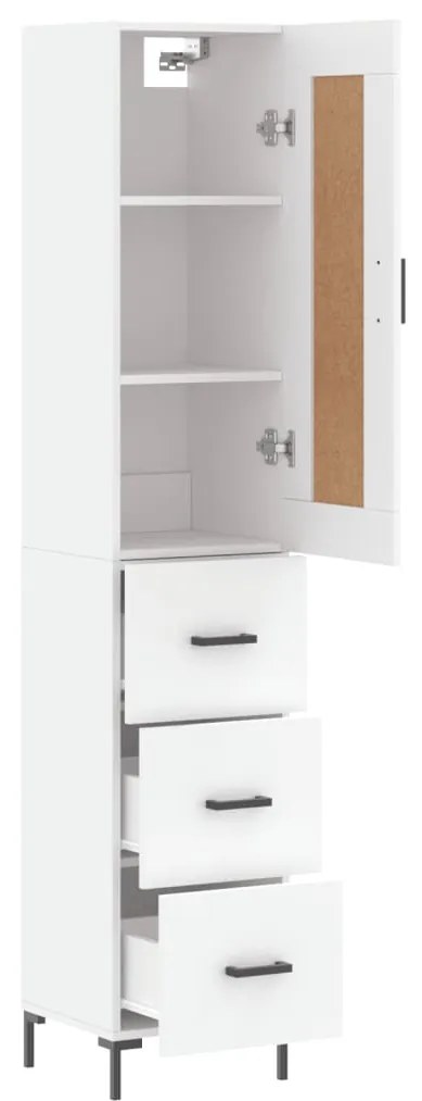 vidaXL Ντουλάπι Λευκό 34,5 x 34 x 180 εκ. από Επεξεργασμένο Ξύλο