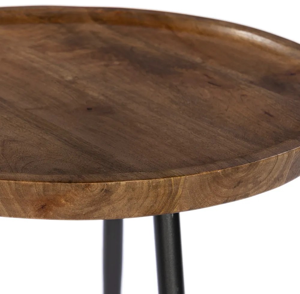 PENCIL 55 COFFEE TABLE ΦΥΣΙΚΟ ΜΑΥΡΟ 55x55xH55cm - 04-0958
