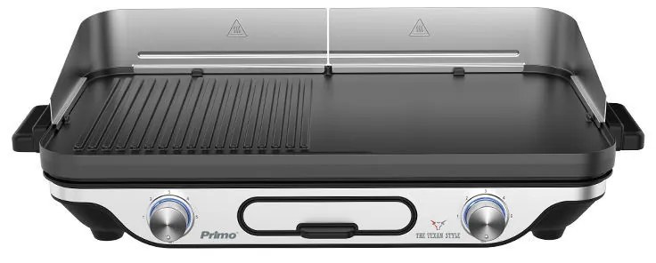 Primo PRBQ-40498 Μπάρμπεκιου Επιτραπέζιο 2400W Με κάλυμμα αέρα 52.2X30.4εκ. Μαύρο/Inox