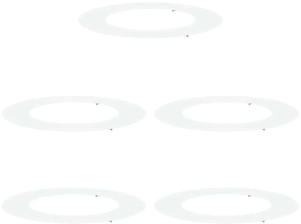 vidaXL Φλατ Δαχτυλίδια Δέντρων 5 pcs Λευκό Ø50 / 80 εκ. Ατσάλι