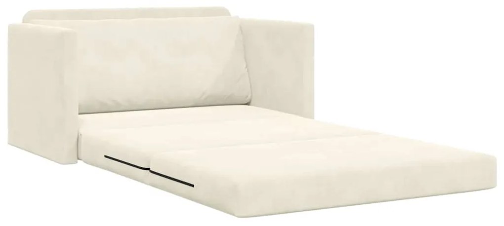 vidaXL Κρεβάτι καναπές Κρεμ 124 x 204 x 61 εκ Βελούδο