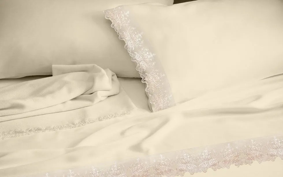 Makis Tselios Home Lace Σετ Κουβερλί Υπέρδιπλο Ecru 220x240cm