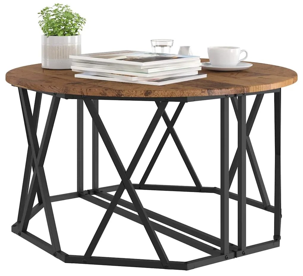 vidaXL Τραπεζάκι σαλονιού Παλαιό ξύλο 80 x 80 x 42 cm