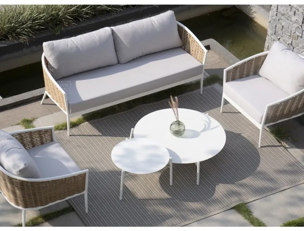 Σαλόνι Κήπου Musses Rattan 01-00-2133 (Σετ 5Τμχ) Με Μαξιλάρια Cream-Brown 4 Θέσεων