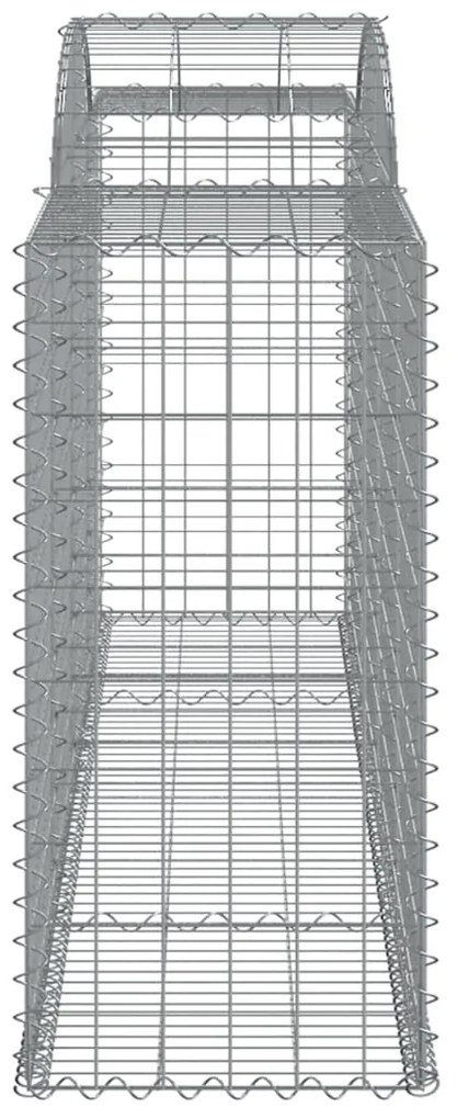 Συρματοκιβώτια Τοξωτά 6 τεμ. 300x50x100/120 εκ. Γαλβαν. Ατσάλι - Ασήμι