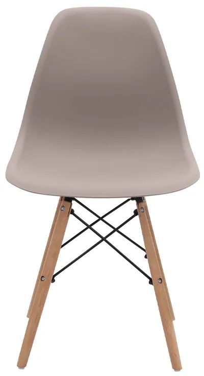 Καρέκλα τραπεζαρίας Nova Megapap PP cappuccino - ξύλινο φυσικό πόδι 46x51x80εκ.