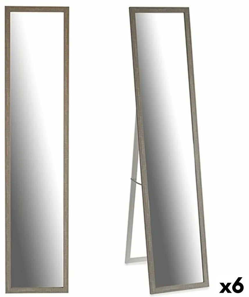 Μόνιμος καθρέφτης Gift Decor Γκρι Ξύλο Γυαλί Κρυστάλλινο Ξύλο MDF 44 x 32,5 x 120 cm 32,5 x 130 x 3 cm 33 x 130 x 4,2 cm (x6)