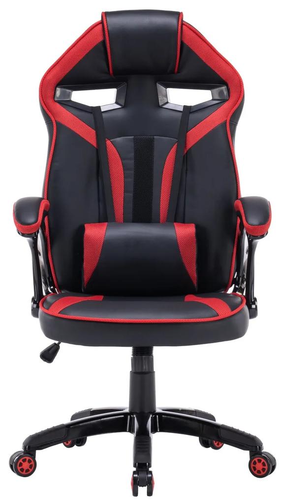 Καρέκλα gaming Mandeville 231, Κόκκινο, Μαύρο, 120x66x67cm, 17 kg, Με μπράτσα, Με ρόδες, Μηχανισμός καρέκλας: Κλίση | Epipla1.gr