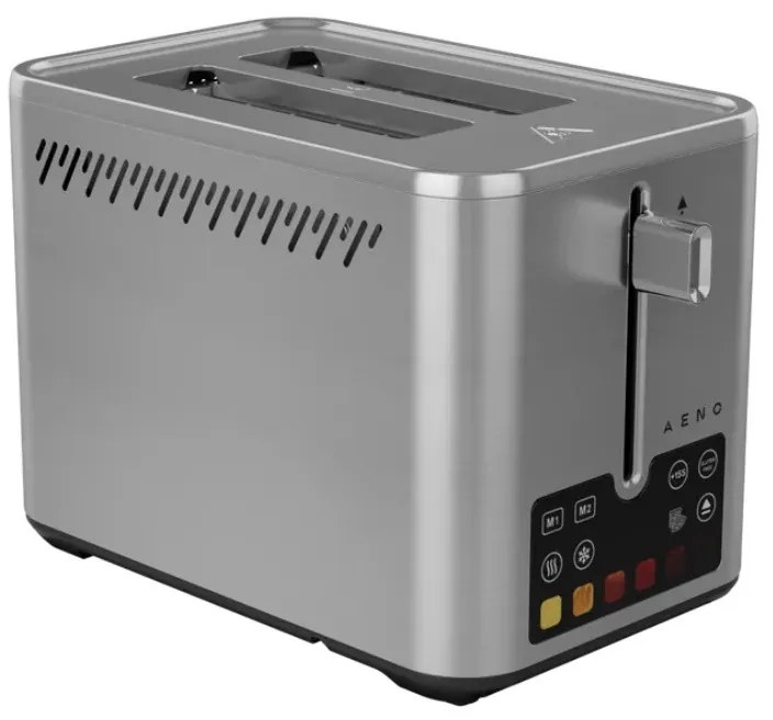 Τοστιέρα ψωμιού AENO ATS0004, 1600W, 4 φέτες, 6 στάδια, 3 λειτουργίες, αφαιρούμενος δίσκος για ψίχουλα, Inox