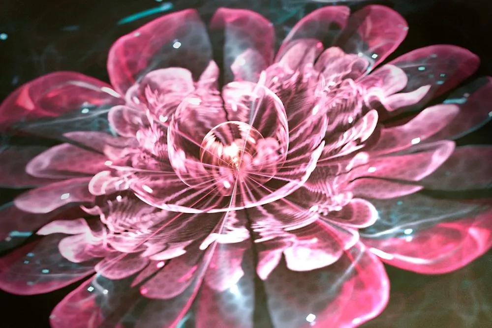 Εικόνα μαγικό ροζ λουλούδι - 60x40