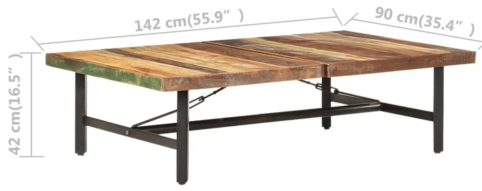 vidaXL Τραπεζάκι Σαλονιού 142 x 90 x 42 εκ από Μασίφ Ανακυκλωμένο Ξύλο