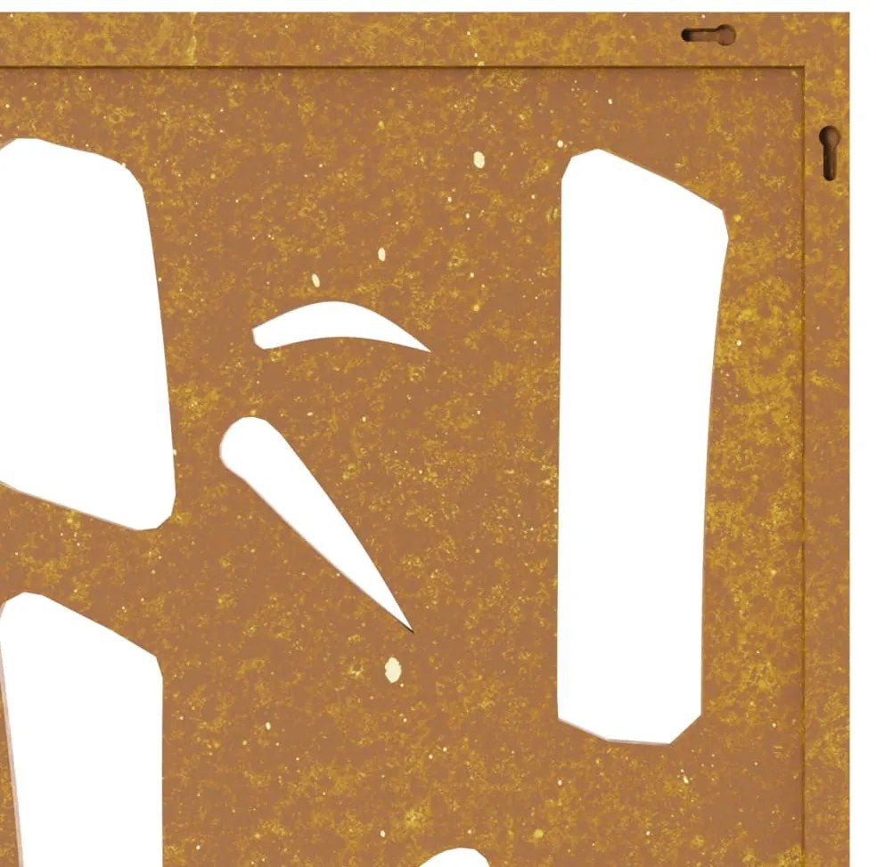 vidaXL Διακοσμητικό Κήπου Επιτοίχιο Σχ. Μπαμπού 55x55 εκ Ατσάλι Corten