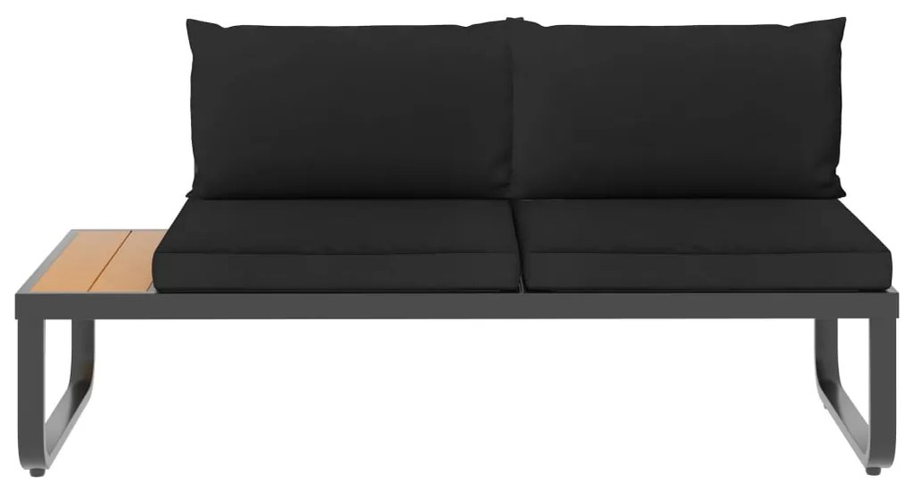 vidaXL Σετ Γωνιακού Καναπέ Κήπου 2 τεμ. από Αλουμίνιο/WPC με Μαξιλάρια