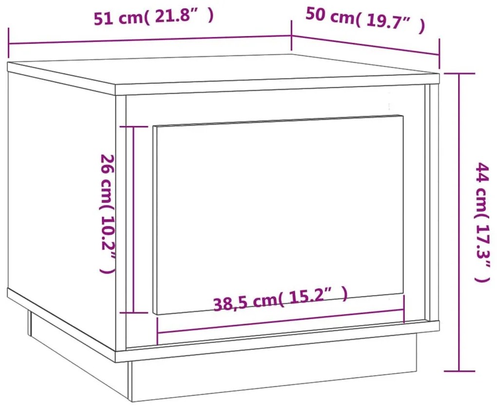 Τραπεζάκι Σαλονιού Sonoma Δρυς 51x50x44 εκ. Επεξεργασμένο Ξύλο - Καφέ