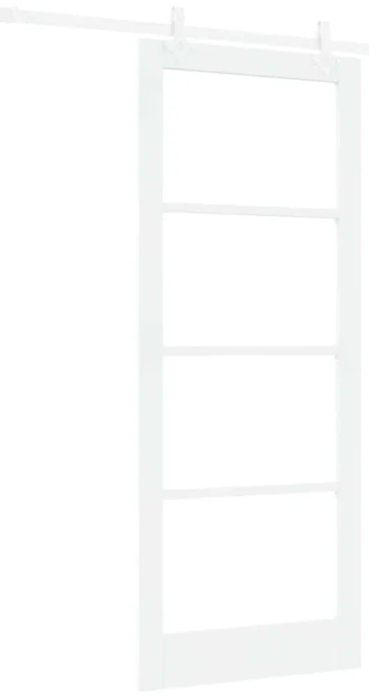 vidaXL Συρόμενη Πόρτα Χειροκίνητος Λευκό 86 x 211 cm Ξύλο και μέταλλο