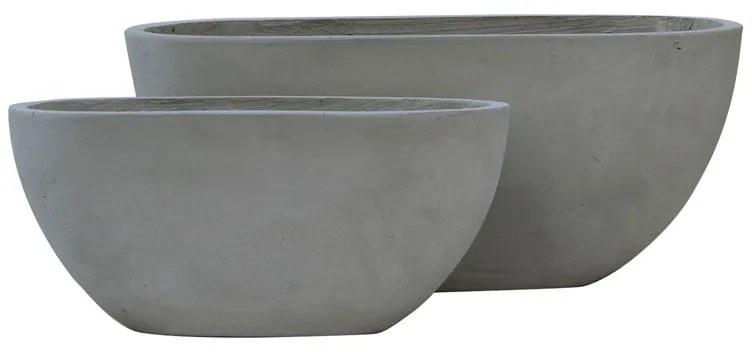 FLOWER POT-4 Set 2 τεμαχίων Cement Grey 56x27x26cm - 76x34x32cm Ε6303,S