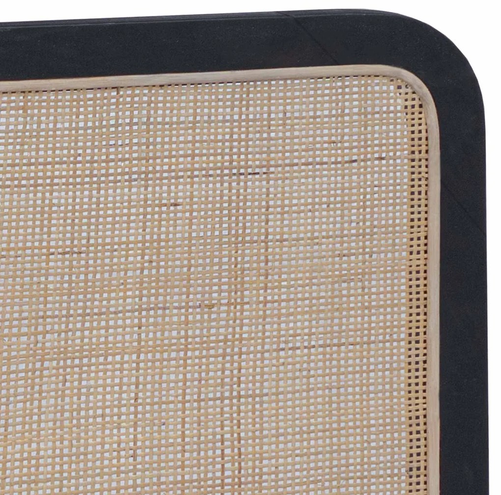 vidaXL Κεφαλάρι με κεφαλάρι Μαύρο 160 x 55 x 3 εκ. Ρατάν