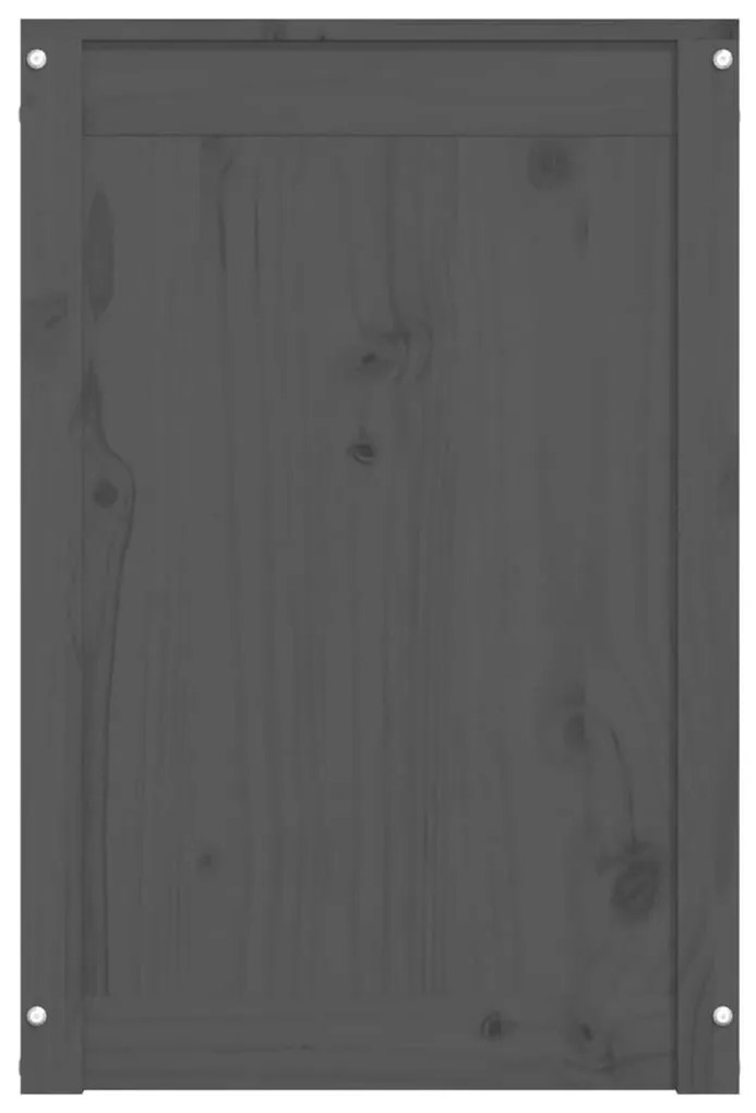 Καλάθι Ρούχων Γκρι 44x44x66 εκ. από Μασίφ Ξύλο Πεύκου - Γκρι