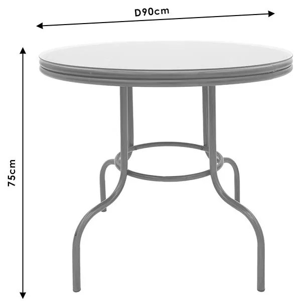 Τραπέζι Paula μέταλλο-pe rattan καφέ Φ90x75εκ 90x90x75 εκ.