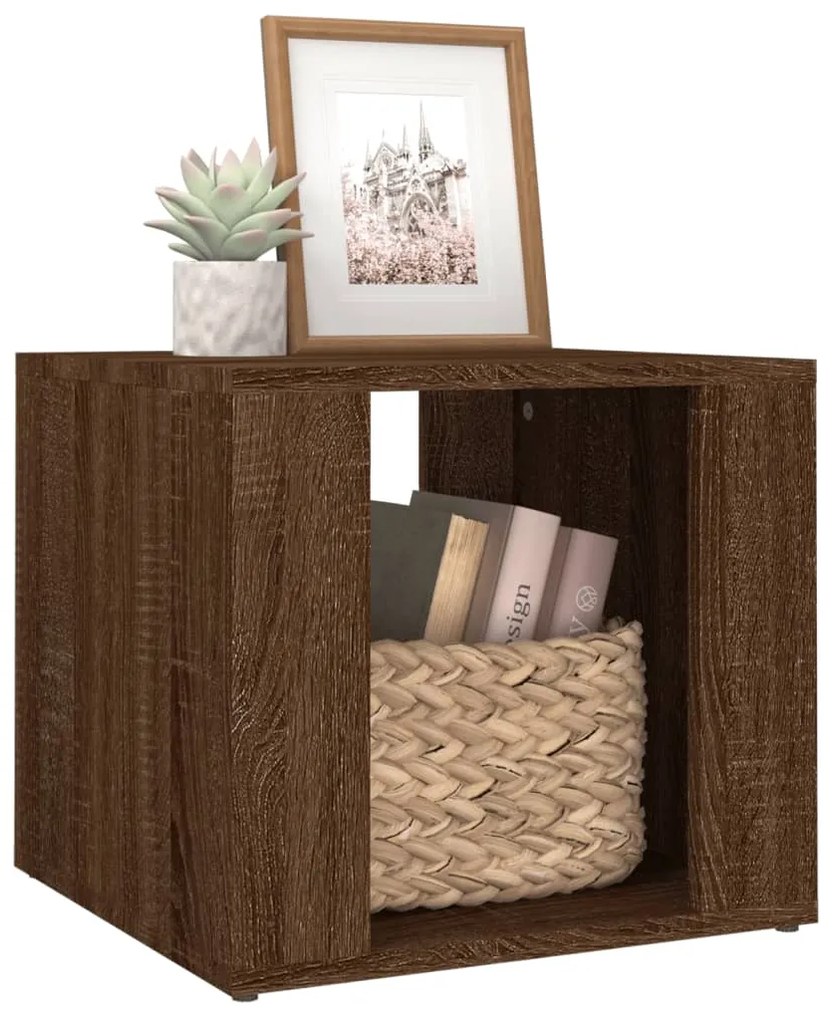 vidaXL Κομοδίνο Καπνιστή Δρυς 41x40x36 εκ. από Επεξεργασμένο Ξύλο