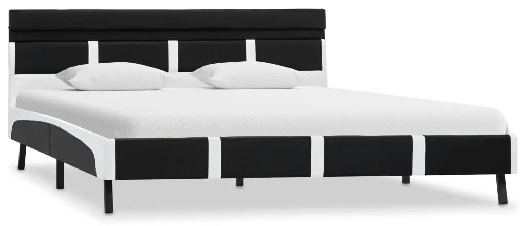 vidaXL Πλαίσιο Κρεβατιού με LED Μαύρο 140x200 εκ. από Συνθετικό Δέρμα