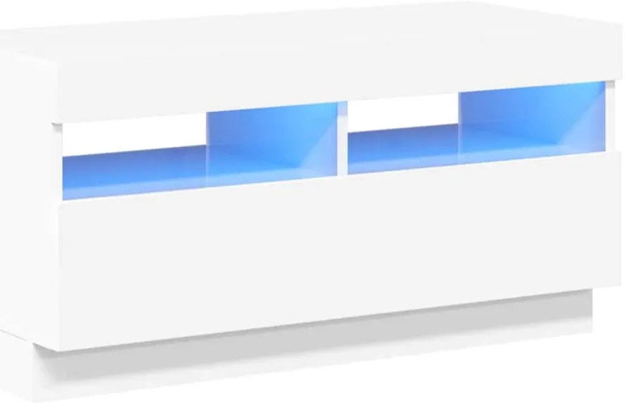 vidaXL Έπιπλο Τηλεόρασης με LED Γυαλιστερό Λευκό 80 x 35 x 40 εκ.