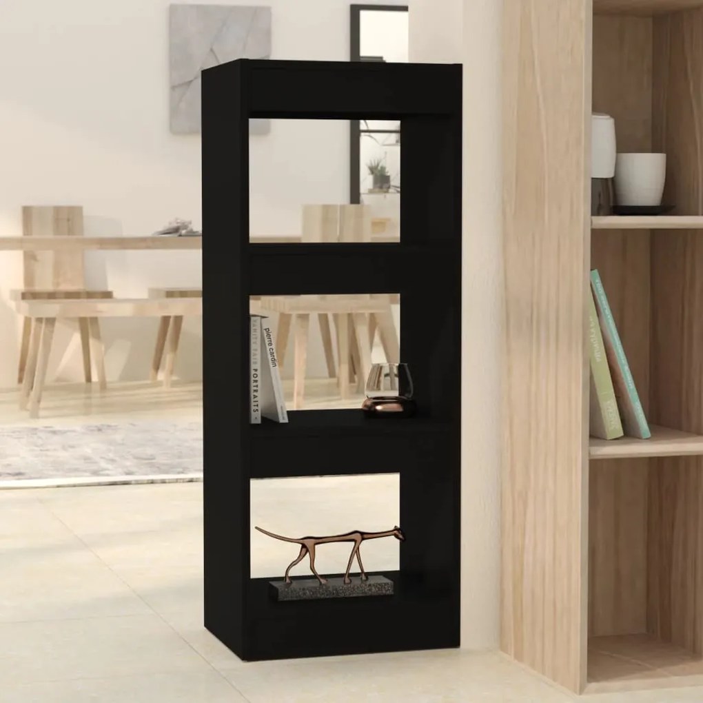 vidaXL Βιβλιοθήκη/Διαχωριστικό Χώρου Μαύρο 40x30x103 εκ. Μοριοσανίδα