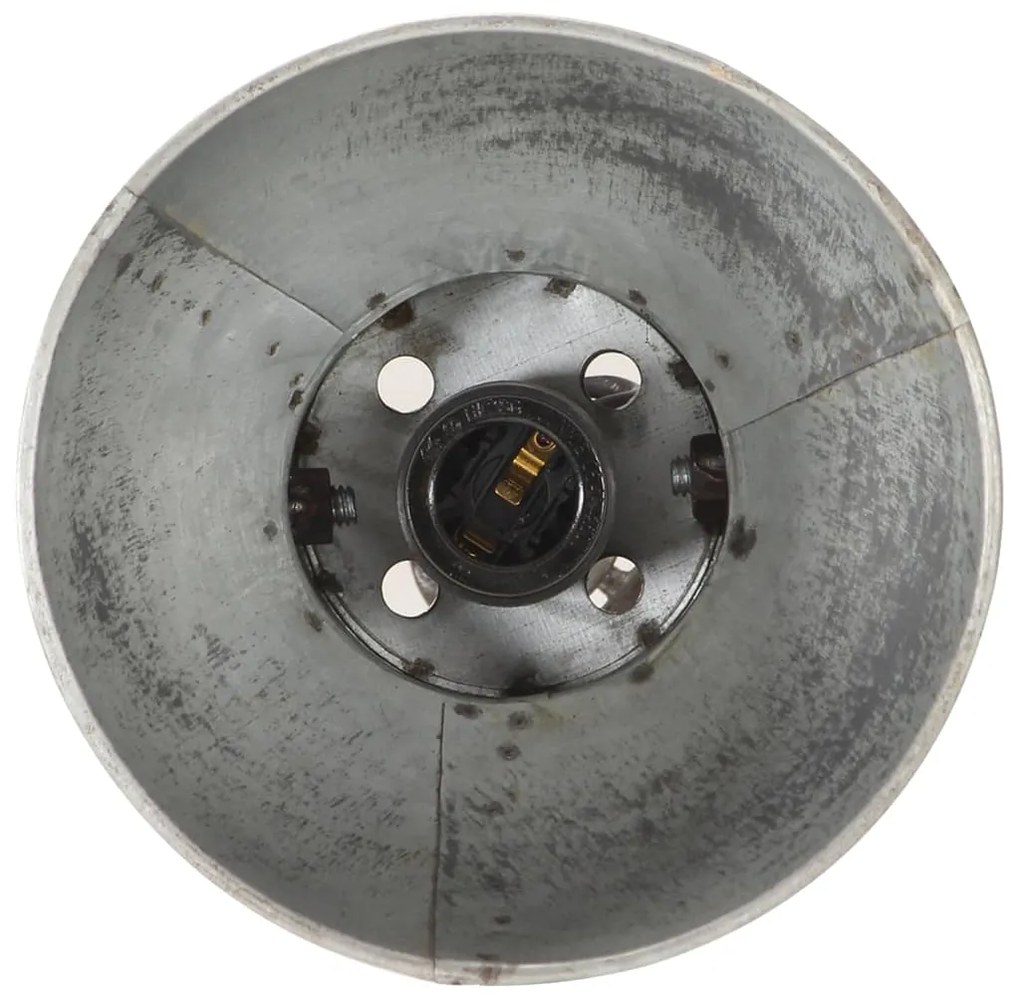 vidaXL Φωτιστικό Δαπέδου με 2 Καπέλα Ασημί από Χυτοσίδηρο E27