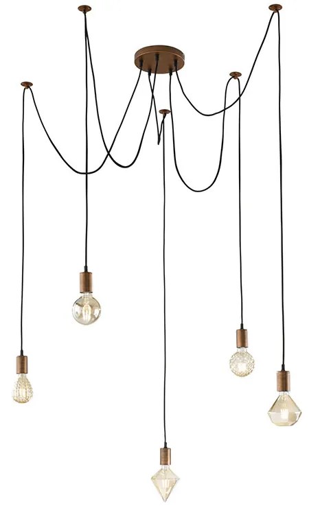 Κρεμαστό Φωτιστικό Trio Lighting Cord 310100562 Αντικέ Χαλκός