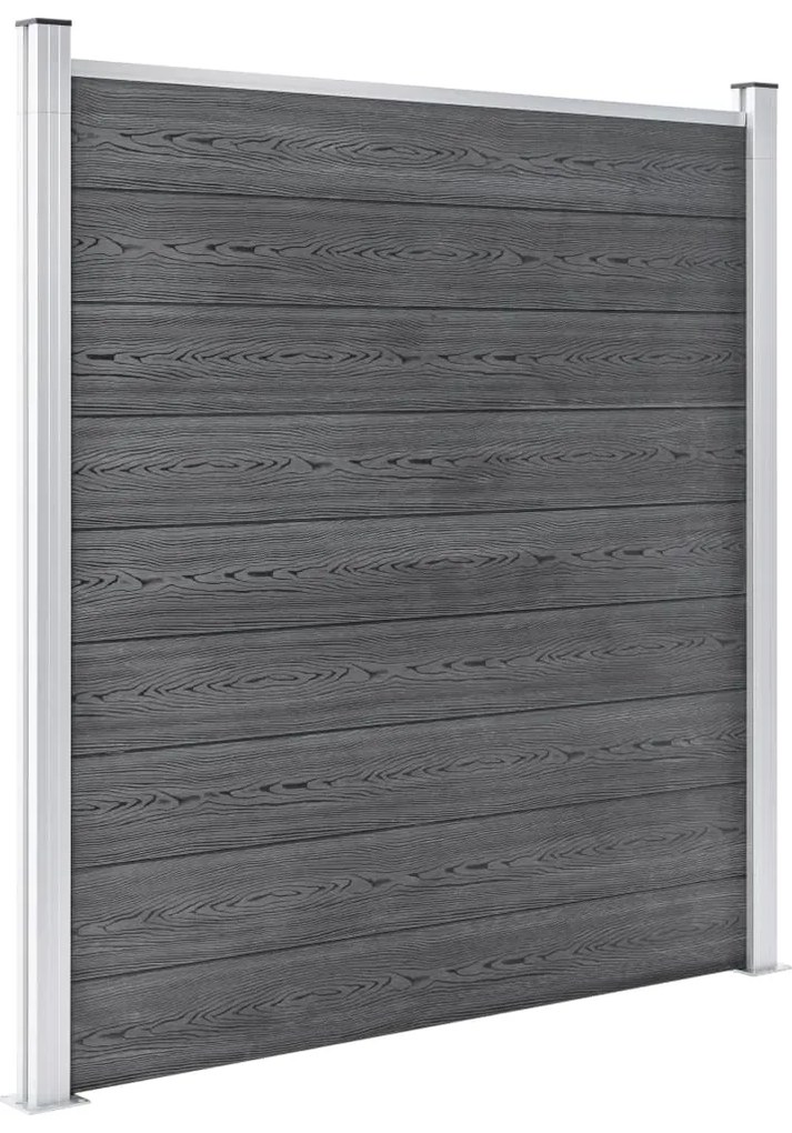 Πάνελ Περίφραξης 4 Τετράγωνα + 1 Κεκλιμένο Γκρι 792x186 εκ. WPC