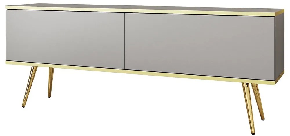 Έπιπλο Τηλεόρασης Oro STV_Sz+GL 135x32x53cm Grey-Gold