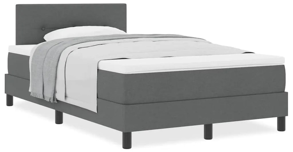 vidaXL Κρεβάτι box spring με στρώμα Σκούρο Γκρι 120 x 190 cm ύφασμα