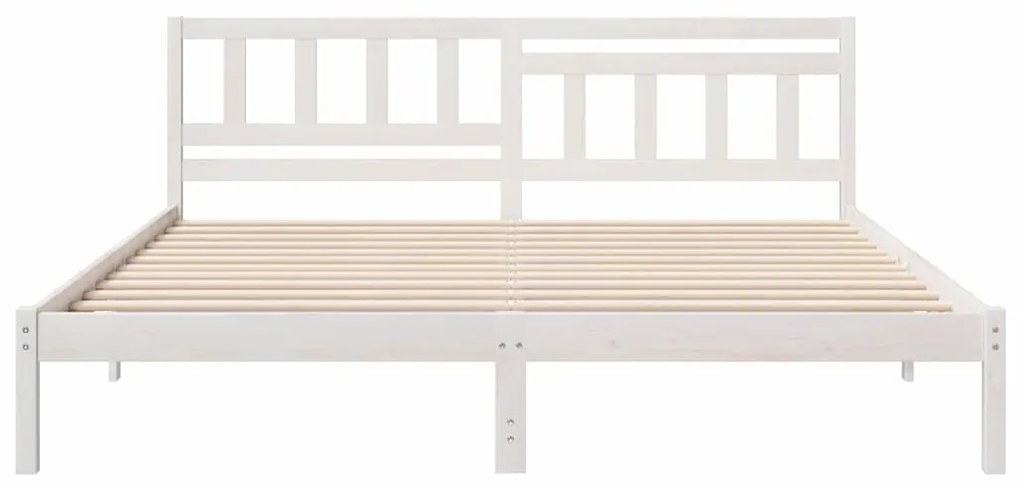 vidaXL Σκελετός Κρεβατιού Λευκό 200 x 200 cm Μασίφ ξύλο πεύκου