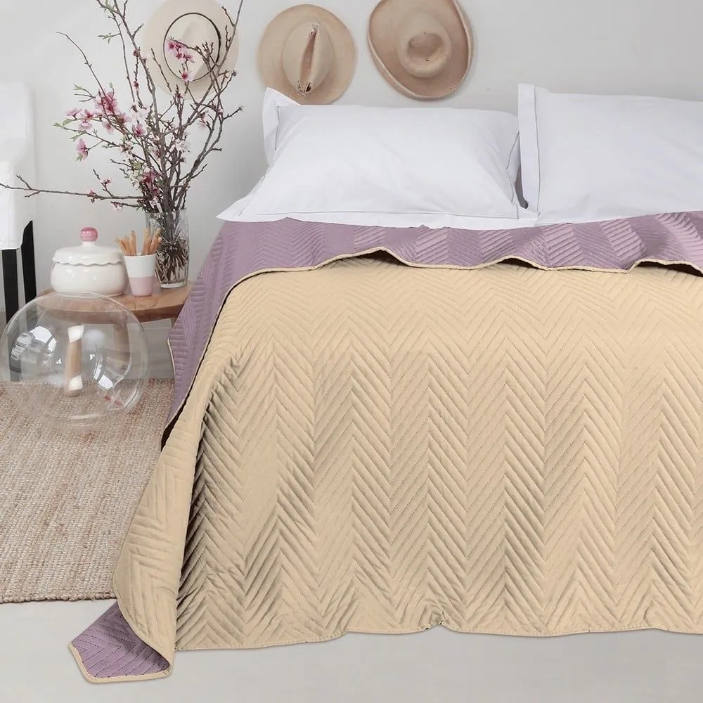 Κουβερλί Amado Beige-Apple Melinen Υπέρδιπλo Microfiber