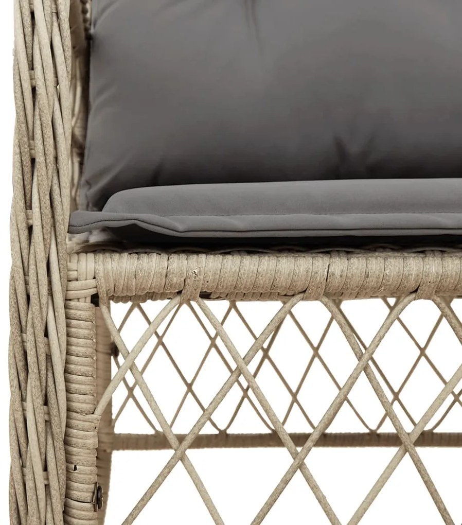 vidaXL Σετ Τραπεζαρίας Κήπου 5 τεμ. Μικτό Μπεζ Συνθ. Ρατάν & Μαξιλάρια