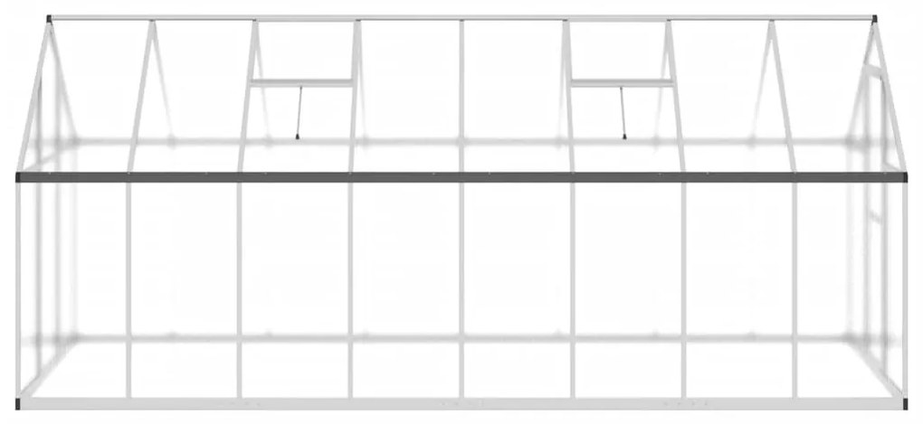 vidaXL Θερμοκήπιο με Πλαίσιο Βάσης Ασημί 445x169x195 εκ. Αλουμινίου