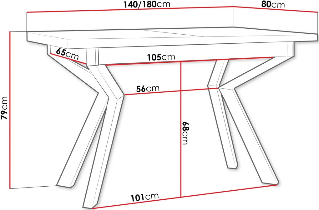 Επεκτεινόμενο τραπέζι Ikonic II-Leuko-Mauro