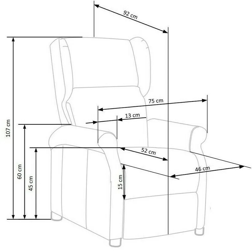 Ρυθμιζόμενη πολυθρόνα Houston 878, Καφέ, 75x92x83cm, Πόδια: Πλαστική ύλη