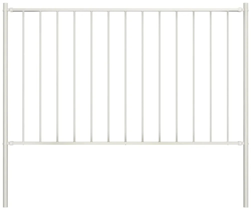vidaXL Πάνελ Περίφραξης με Στύλους από Ατσάλι με Ηλεκτροστατική Βαφή 1,81x1 μ. Λευκό