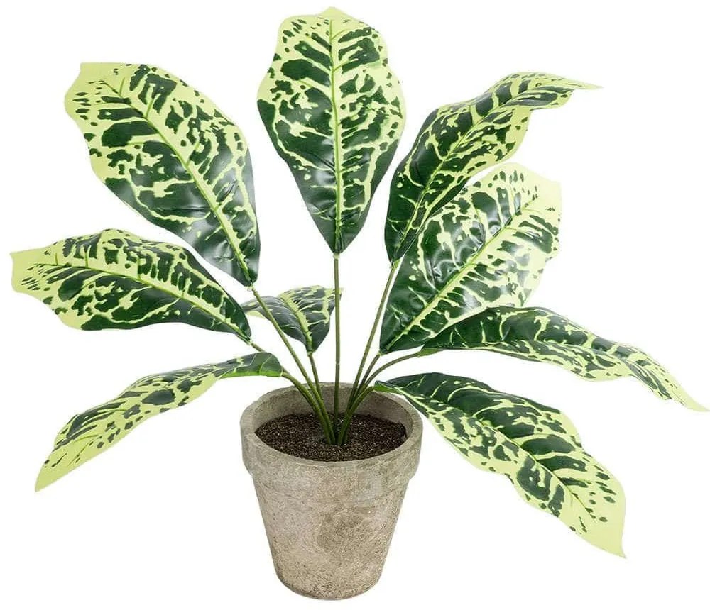 Τεχνητό Φυτό Σε Κασπώ Aglaonema 20902 Φ40x33cm Multi-Yellow GloboStar Πολυαιθυλένιο,Ύφασμα