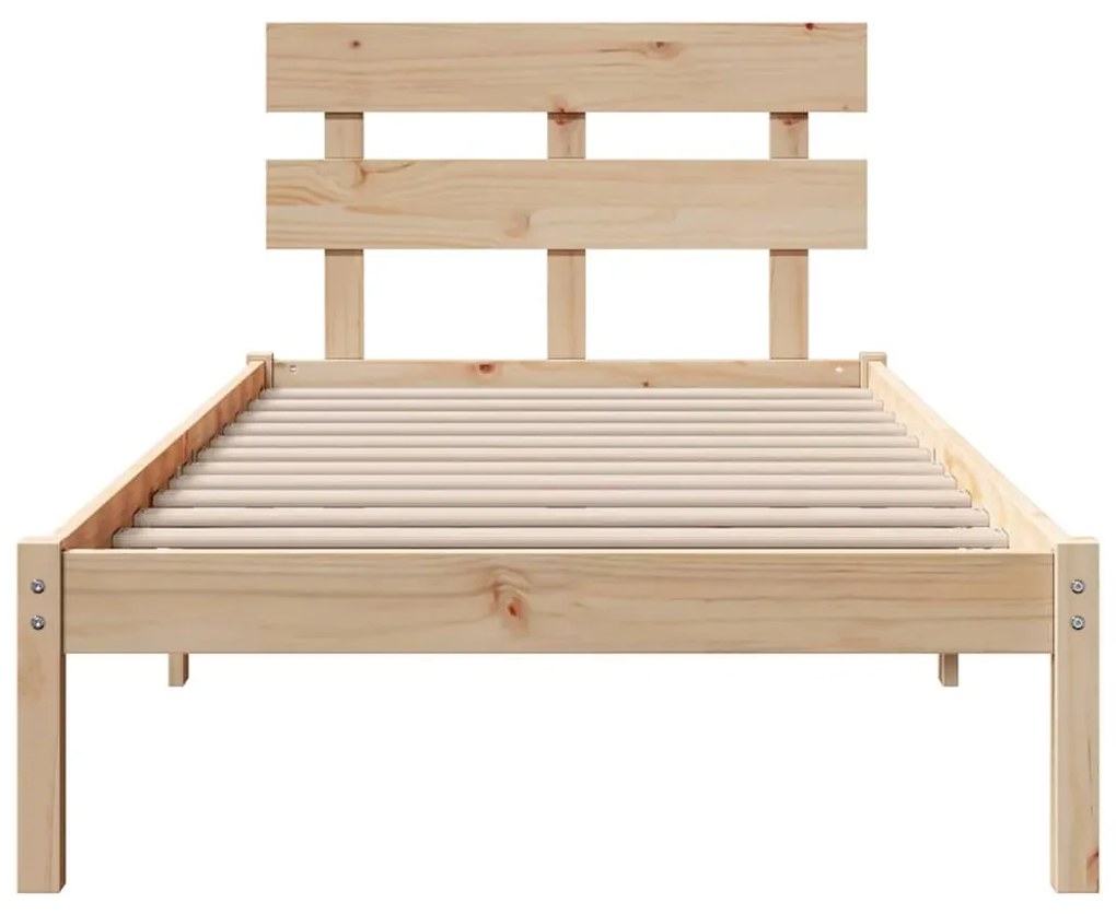 vidaXL Σκελετός Κρεβατιού Καφέ 100 x 200 cm Μασίφ ξύλο πεύκου